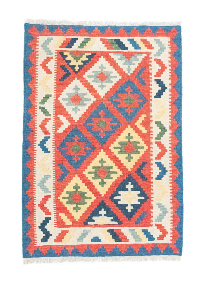 Kelim Carpet - orientalisk matta - 147 x 100 cm - orange
