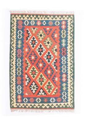 Kelim Carpet - orientalisk matta - 158 x 105 cm - orange
