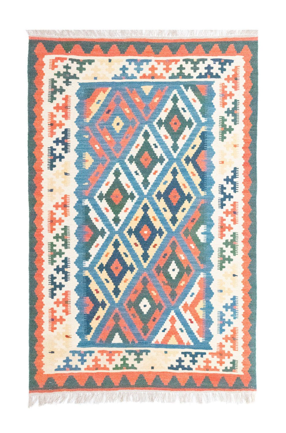 Kelim Carpet - orientalisk matta - 154 x 103 cm - blå