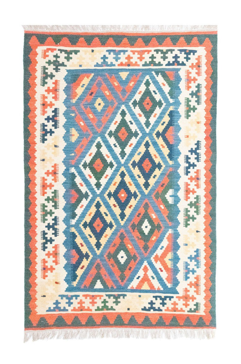 Kelim Carpet - orientalisk matta - 154 x 103 cm - blå