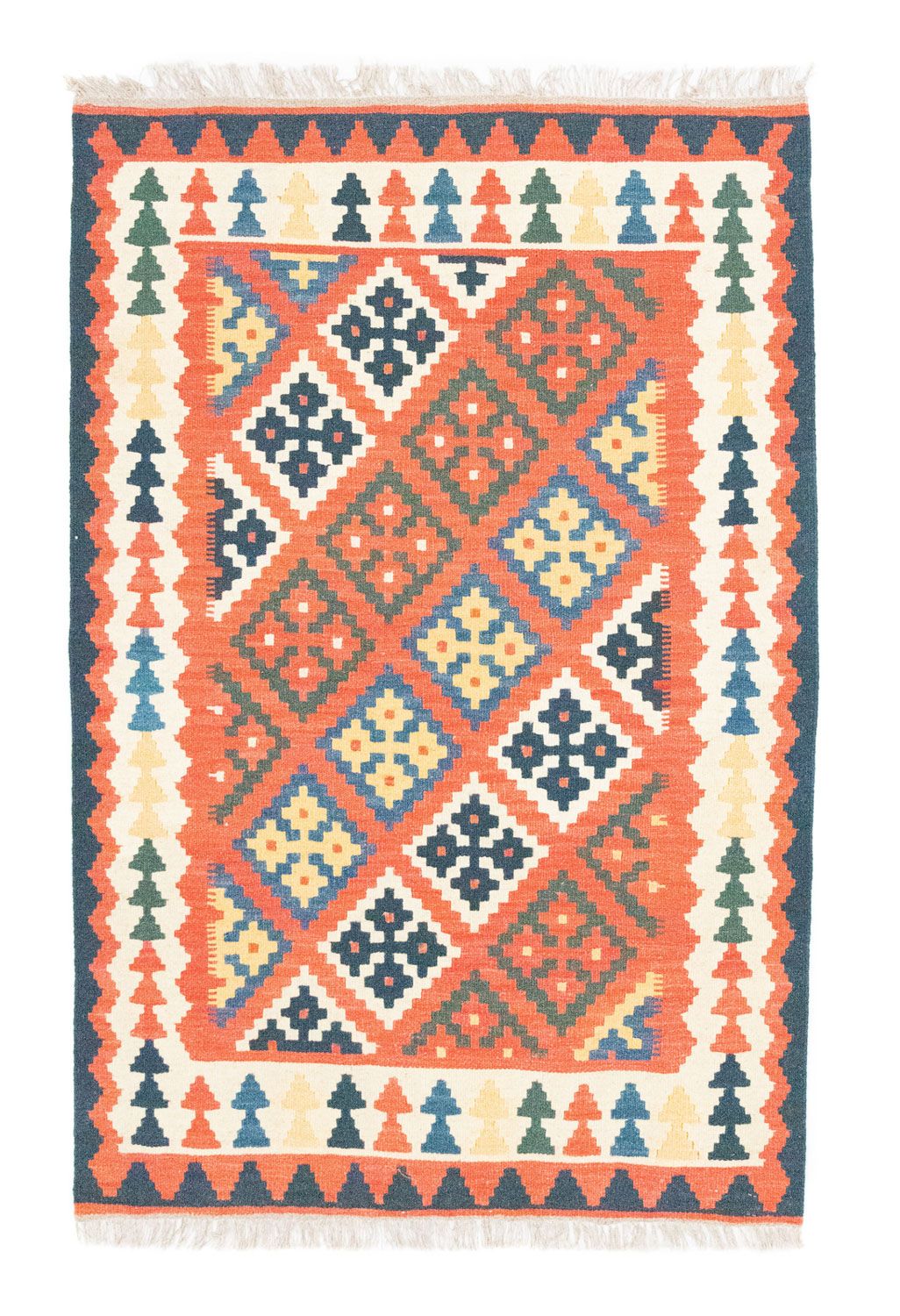 Kelim Carpet - orientalisk matta - 154 x 101 cm - orange