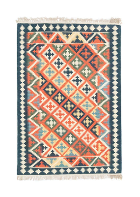 Kelim Carpet - orientalisk matta - 144 x 110 cm - orange