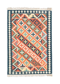 Kelim Carpet - orientalisk matta - 144 x 110 cm - orange