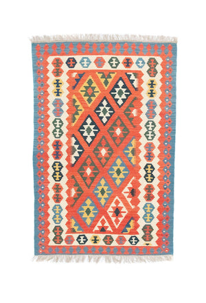 Kelim Carpet - orientalisk matta - 152 x 100 cm - orange