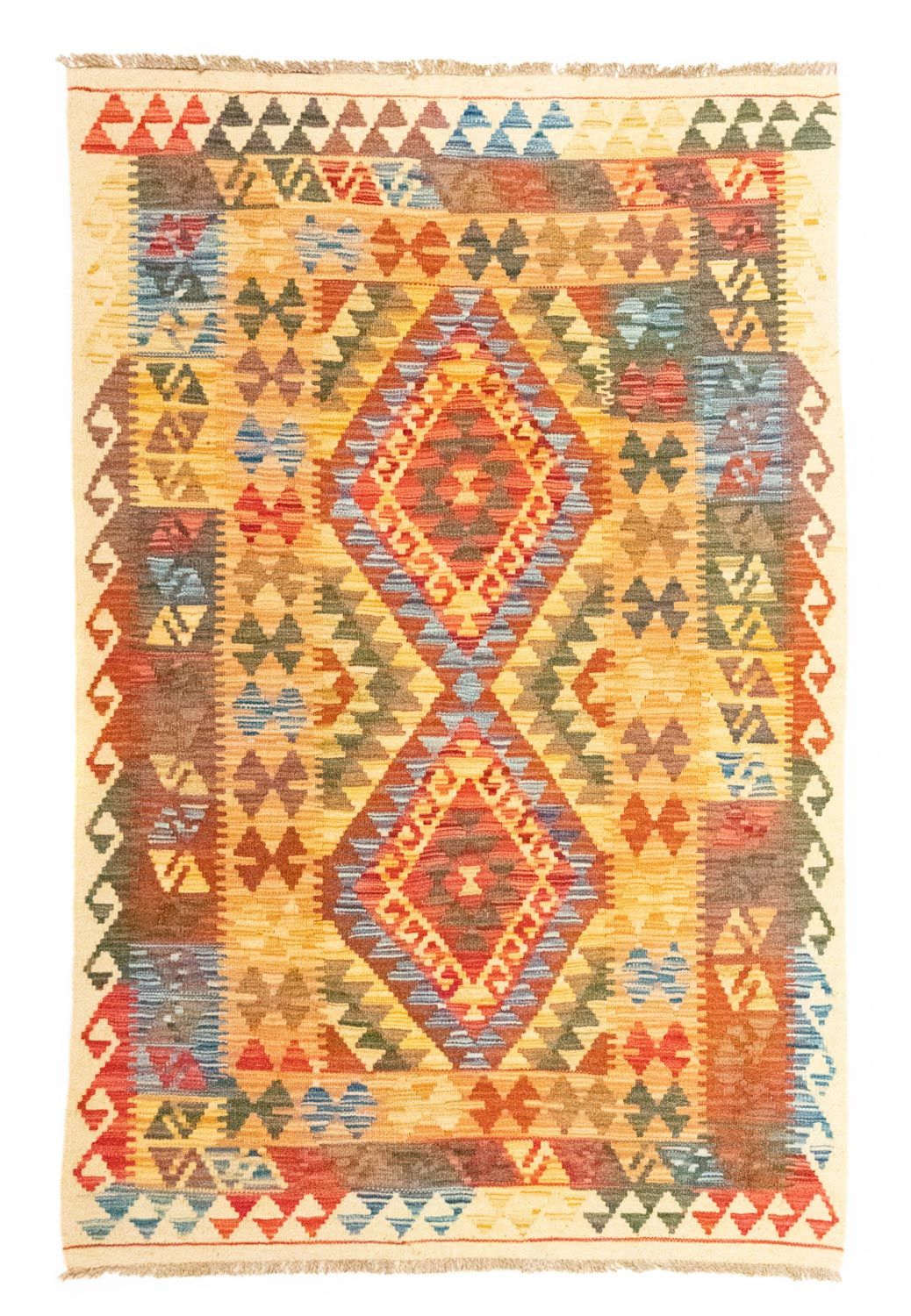 Kelim Carpet - orientalisk matta - 154 x 99 cm - flerfärgad