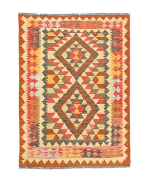 Kelim Carpet - orientalisk matta - 146 x 99 cm - orange