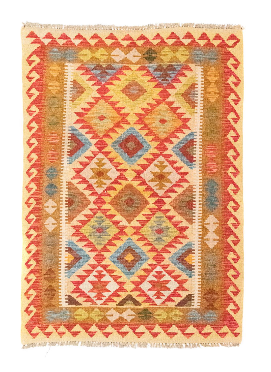 Kelim Carpet - orientalisk matta - 147 x 105 cm - orange