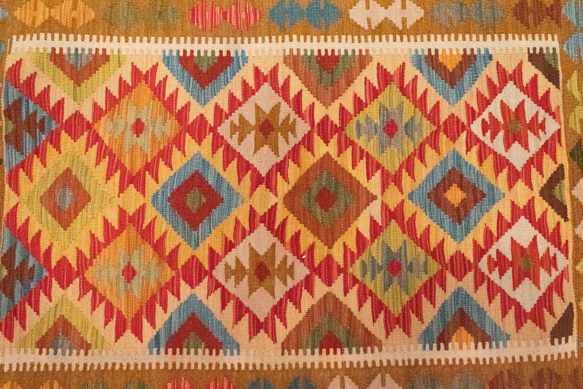 Kelim Carpet - orientalisk matta - 147 x 105 cm - orange