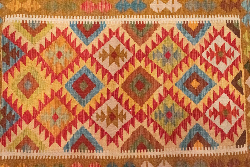 Kelim Carpet - orientalisk matta - 147 x 105 cm - orange