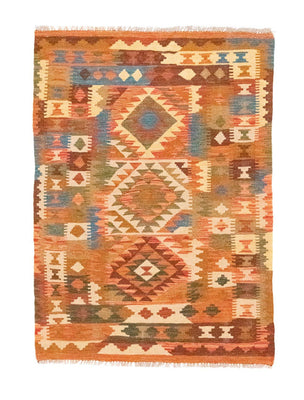 Kelim Carpet - orientalisk matta - 146 x 100 cm - orange