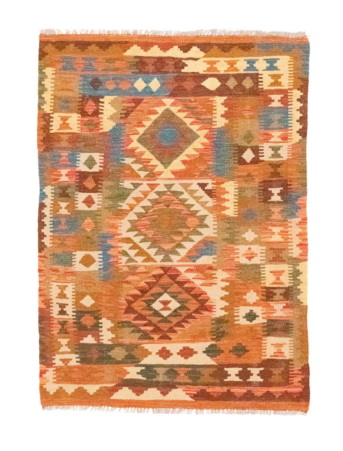 Kelim Carpet - orientalisk matta - 146 x 100 cm - orange