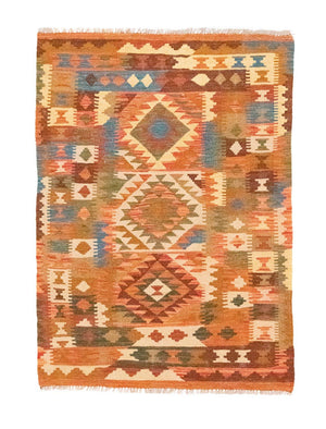Kelim Carpet - orientalisk matta - 146 x 100 cm - orange