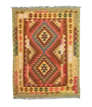 Kelim Carpet - orientalisk matta - 156 x 105 cm - grön