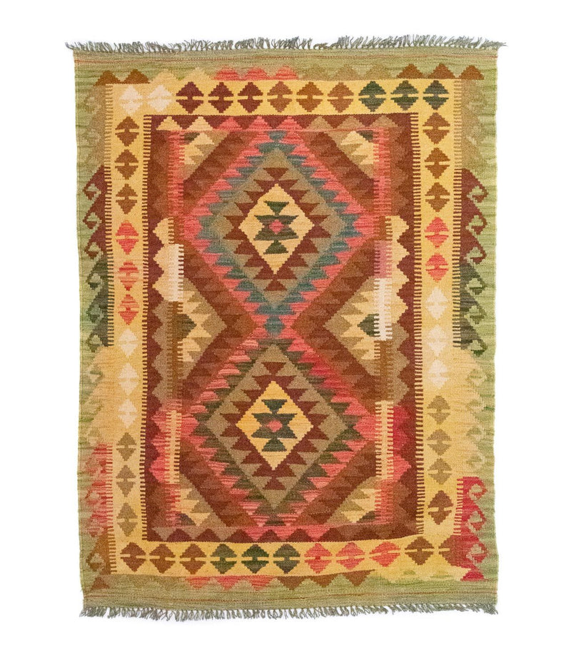Kelim Carpet - orientalisk matta - 156 x 105 cm - grön