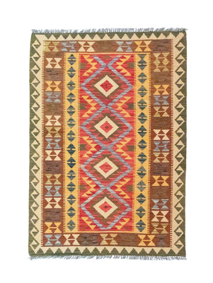 Kelim Carpet - orientalisk matta - 154 x 107 cm - grön