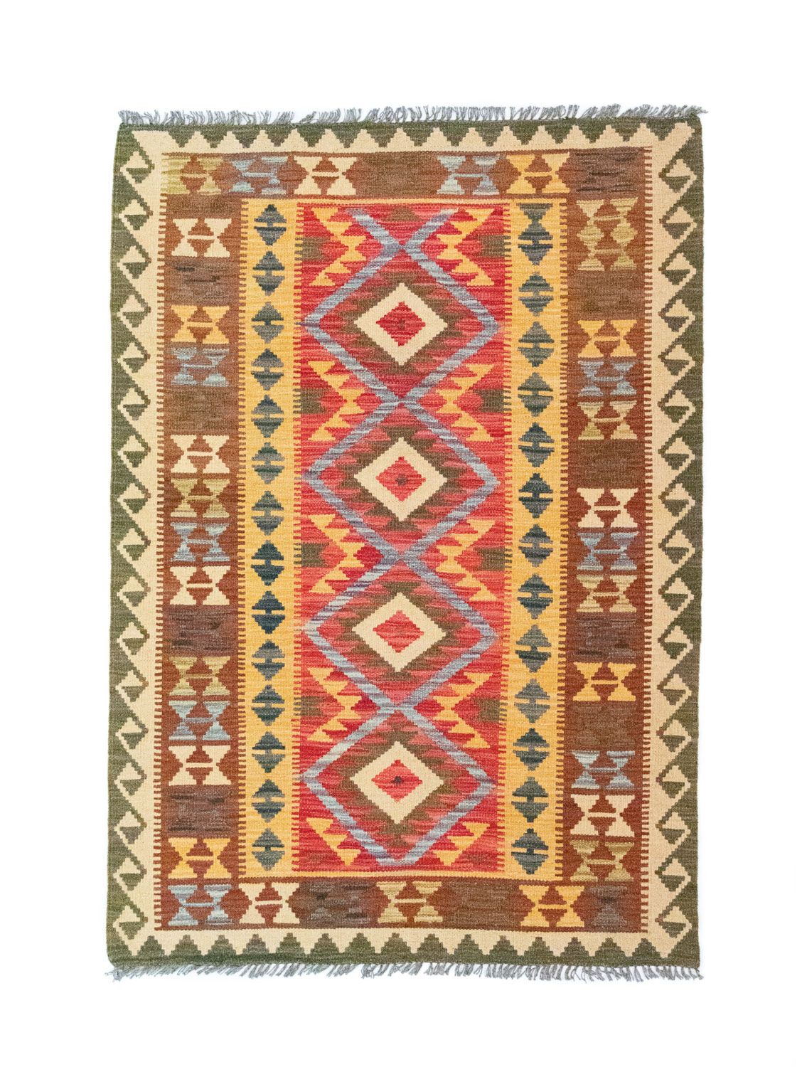 Kelim Carpet - orientalisk matta - 154 x 107 cm - grön