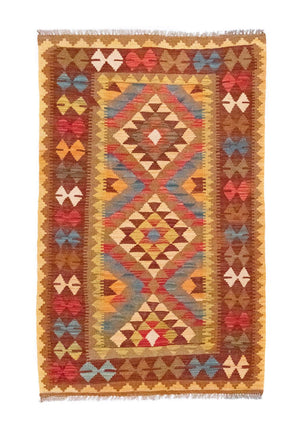 Kelim Carpet - orientalisk matta - 159 x 99 cm - brun