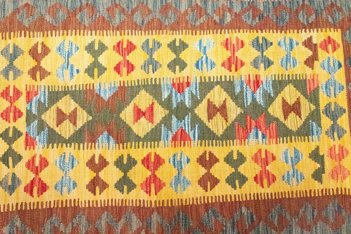 Kelim Carpet - orientalisk matta - 149 x 98 cm - gul