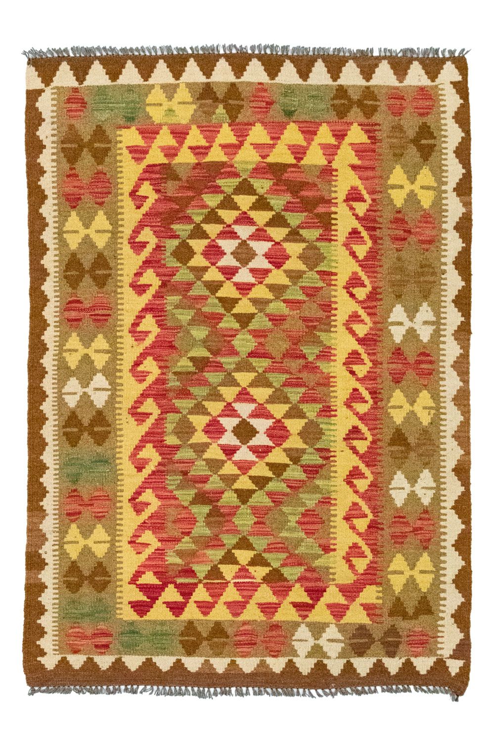 Kelim Carpet - orientalisk matta - 148 x 100 cm - brun