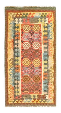 Runner Kelim Carpet - orientalisk matta - 197 x 100 cm - orange