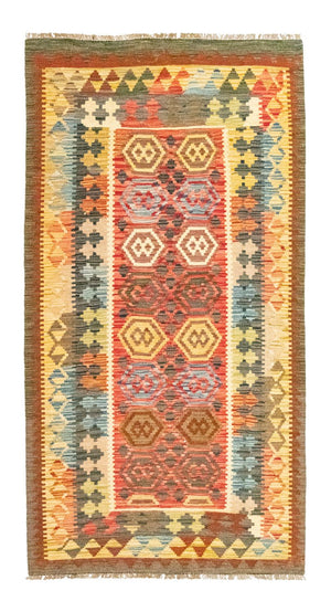 Runner Kelim Carpet - orientalisk matta - 197 x 100 cm - orange