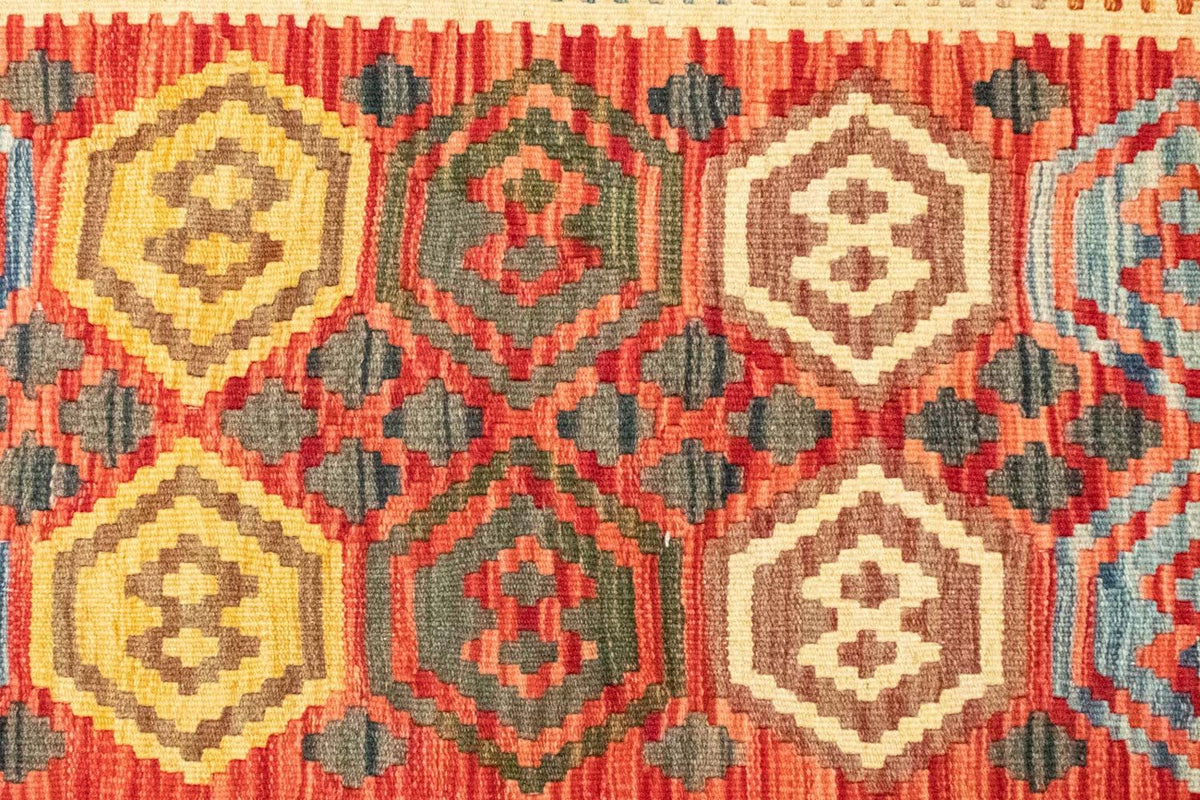 Runner Kelim Carpet - orientalisk matta - 197 x 100 cm - orange