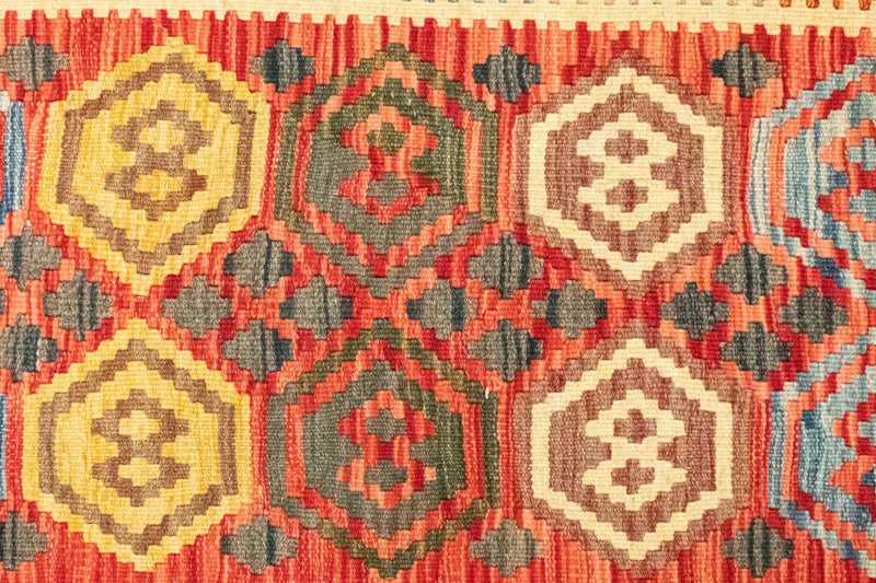 Runner Kelim Carpet - orientalisk matta - 197 x 100 cm - orange