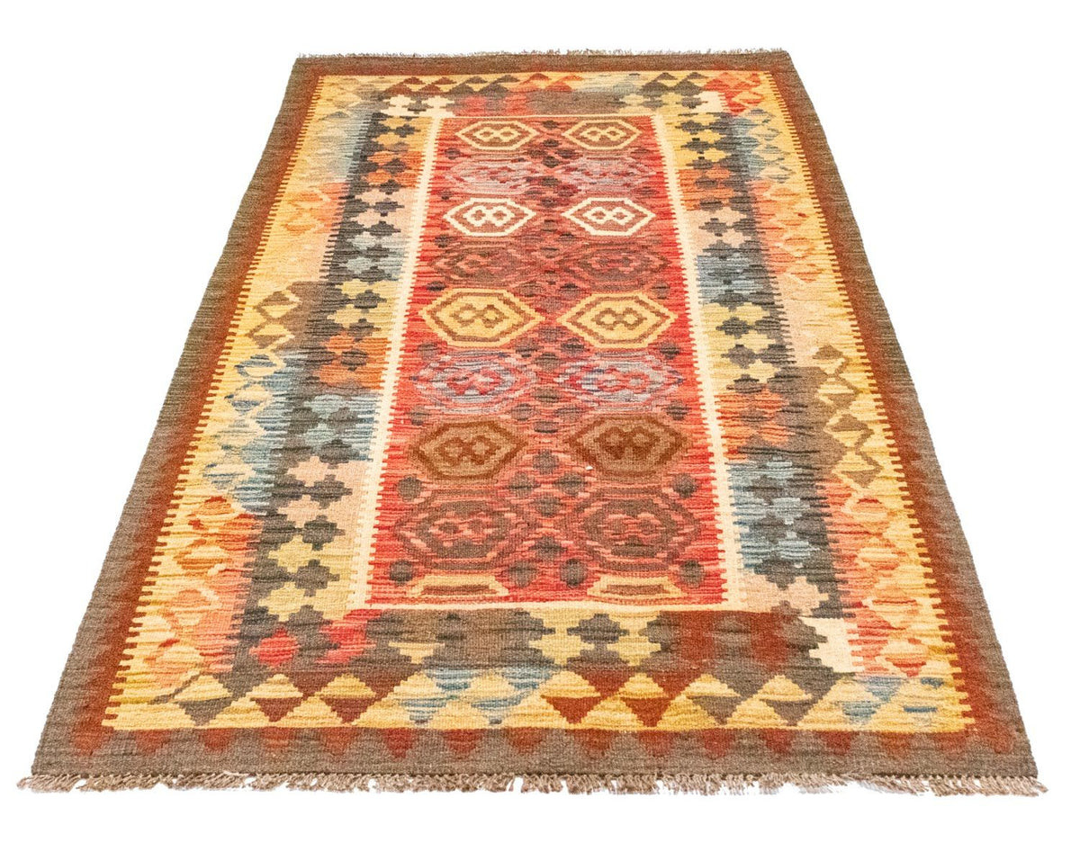 Runner Kelim Carpet - orientalisk matta - 197 x 100 cm - orange