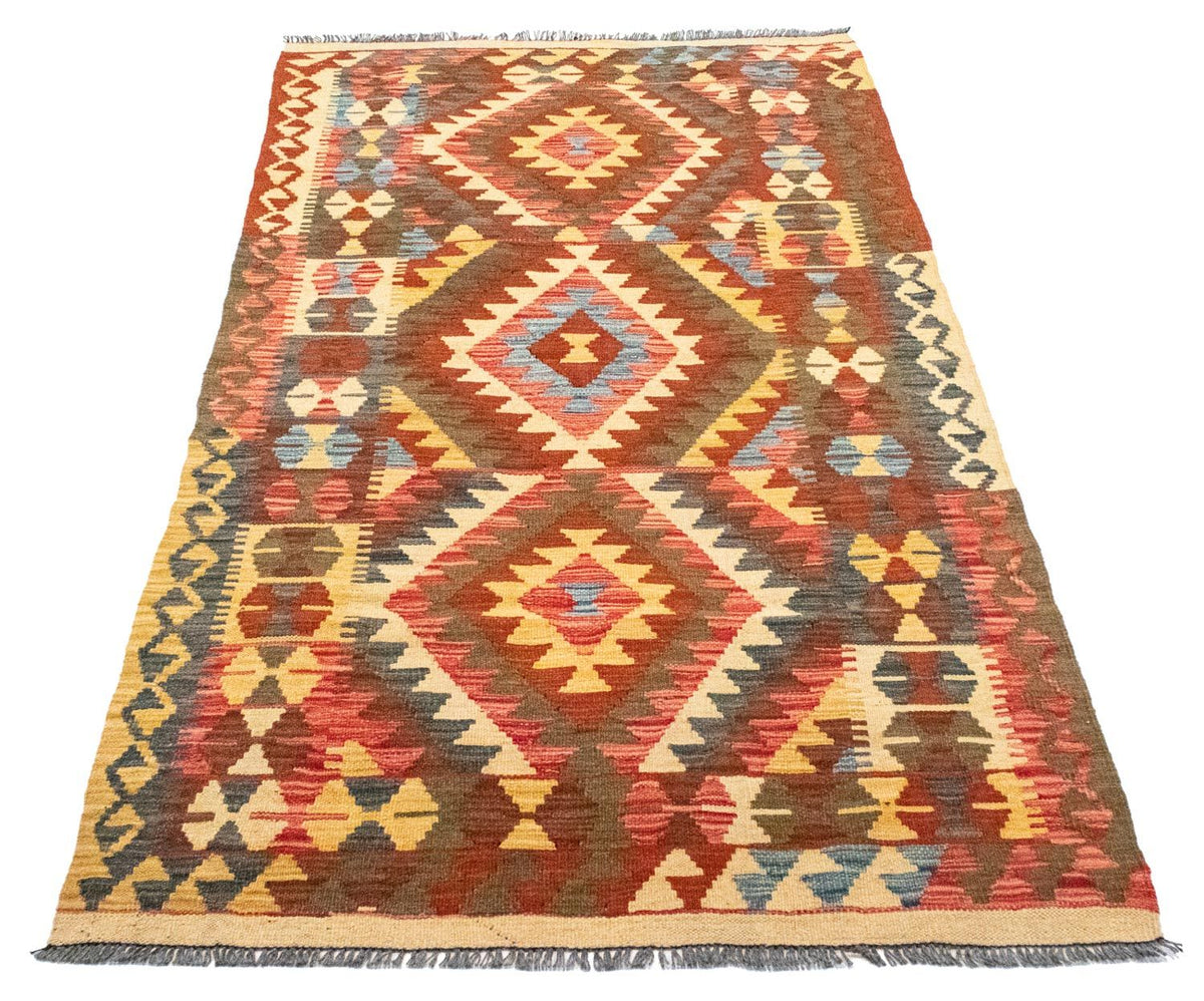 Runner Kelim Carpet - orientalisk matta - 192 x 104 cm - orange