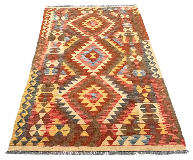 Runner Kelim Carpet - orientalisk matta - 192 x 104 cm - orange