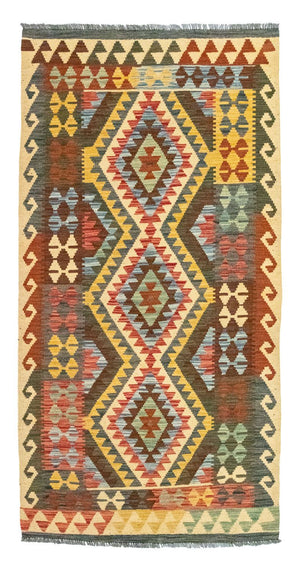 Runner Kelim Carpet - orientalisk matta - 204 x 103 cm - flerfärgad