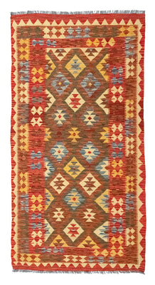 Runner Kelim Carpet - orientalisk matta - 190 x 99 cm - röd