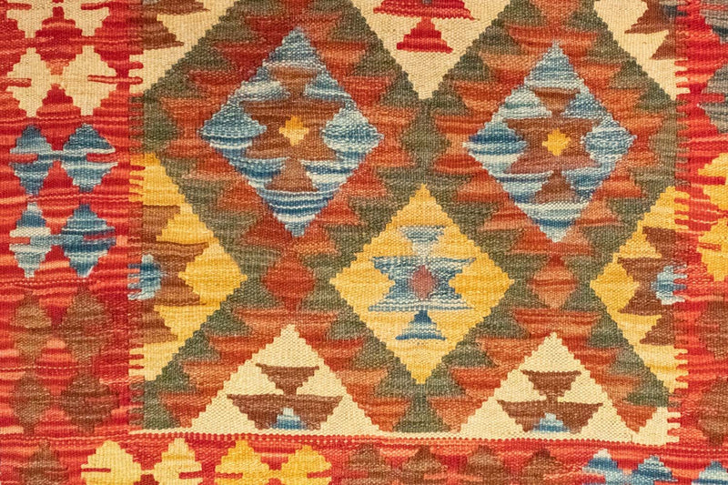 Runner Kelim Carpet - orientalisk matta - 190 x 99 cm - röd