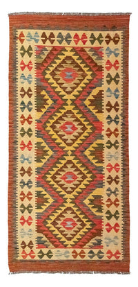Runner Kelim Carpet - orientalisk matta - 204 x 97 cm - orange
