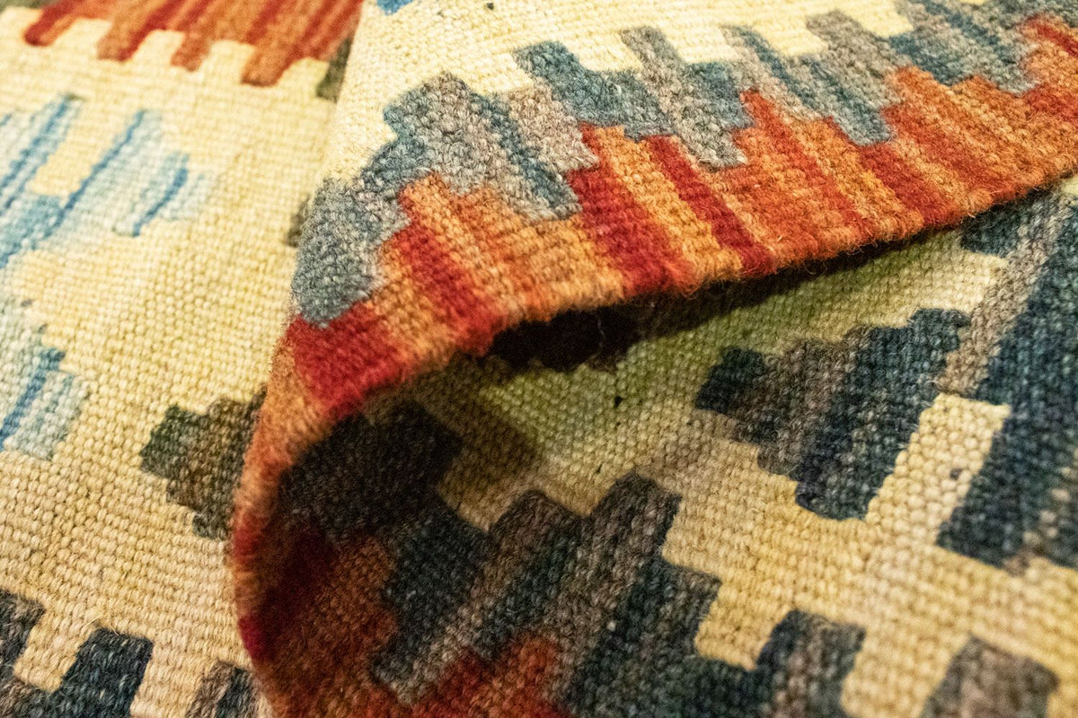 Runner Kelim Carpet - orientalisk matta - 204 x 97 cm - orange