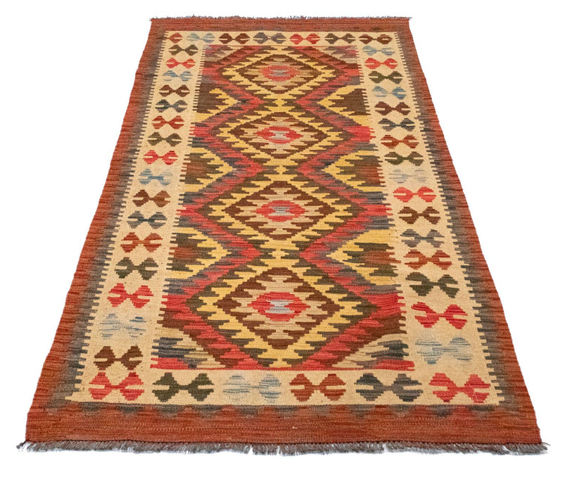 Runner Kelim Carpet - orientalisk matta - 204 x 97 cm - orange