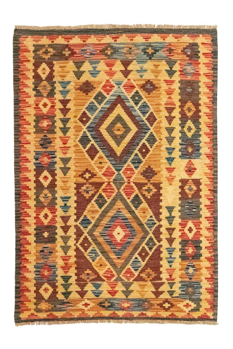 Kelim Carpet - orientalisk matta - 127 x 86 cm - gul