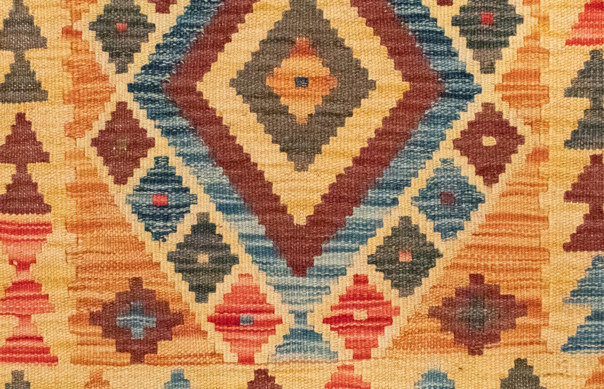 Kelim Carpet - orientalisk matta - 127 x 86 cm - gul