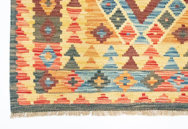 Kelim Carpet - orientalisk matta - 127 x 86 cm - gul