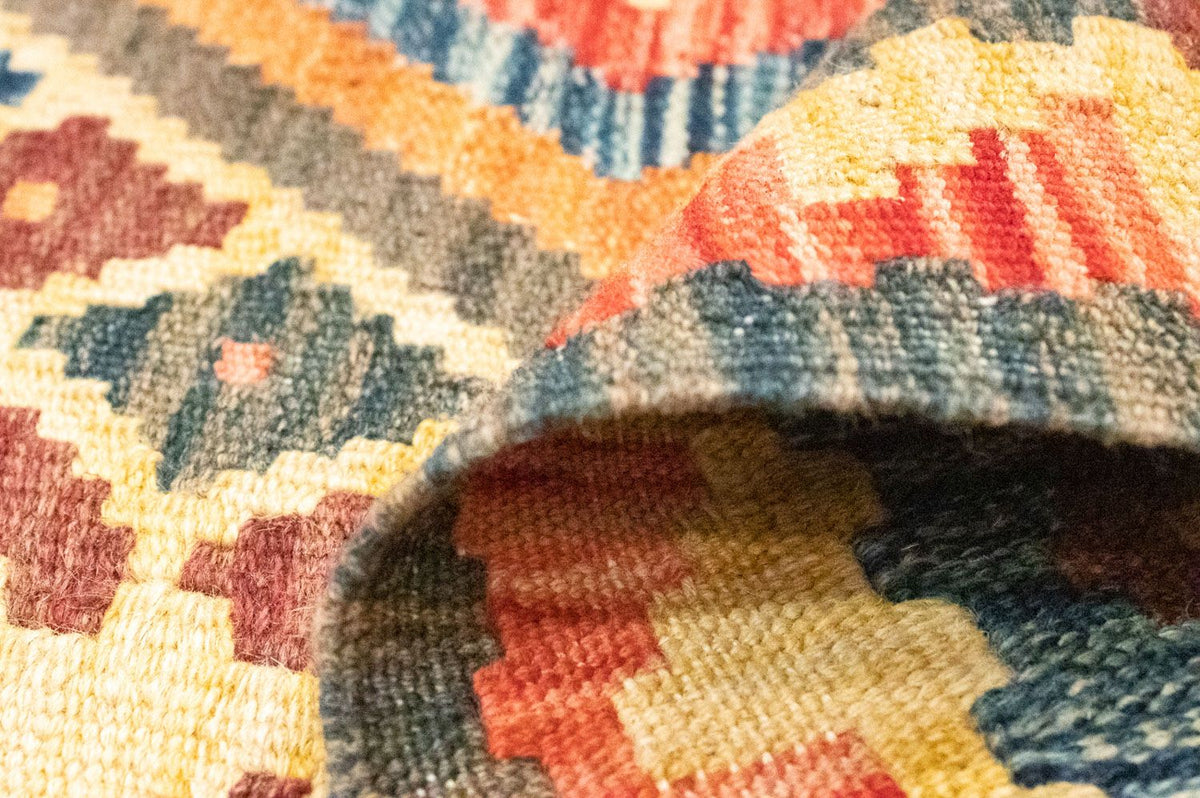 Kelim Carpet - orientalisk matta - 127 x 86 cm - gul