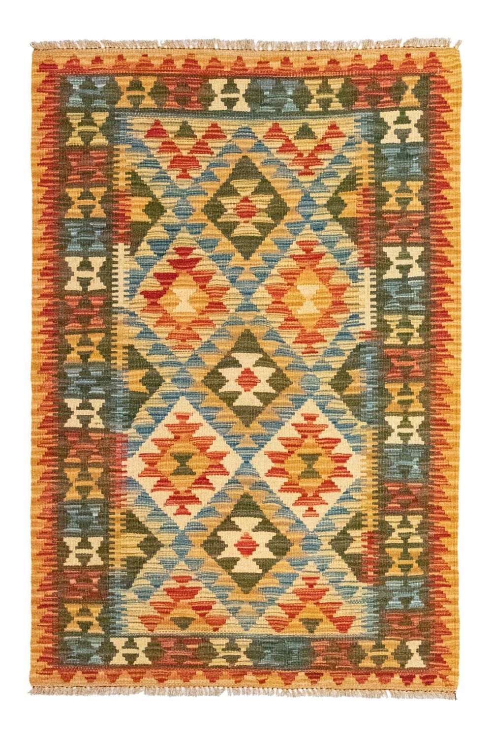 Kelim Carpet - orientalisk matta - 130 x 83 cm - orange