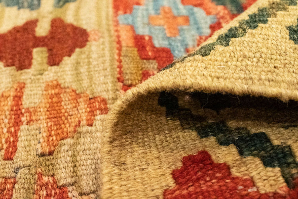 Kelim Carpet - orientalisk matta kvadrat  - 115 x 106 cm - flerfärgad