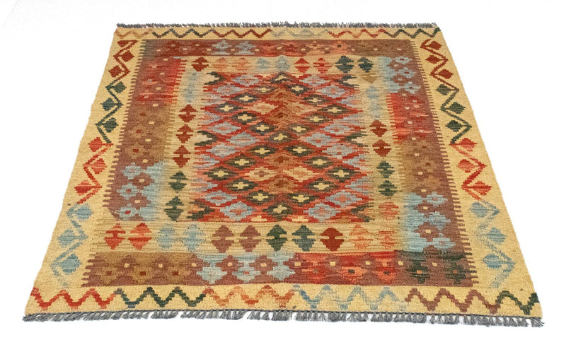 Kelim Carpet - orientalisk matta kvadrat  - 115 x 106 cm - flerfärgad