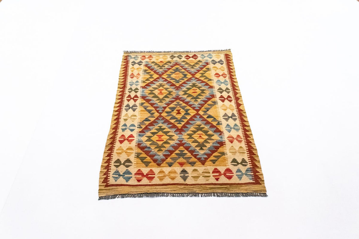 Kelim Carpet - orientalisk matta - 126 x 80 cm - orange