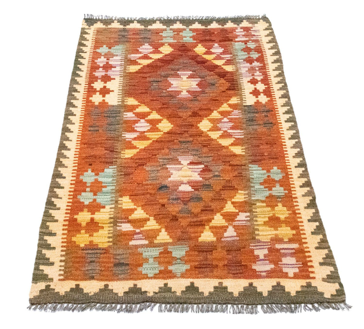 Kelim Carpet - orientalisk matta - 121 x 73 cm - orange