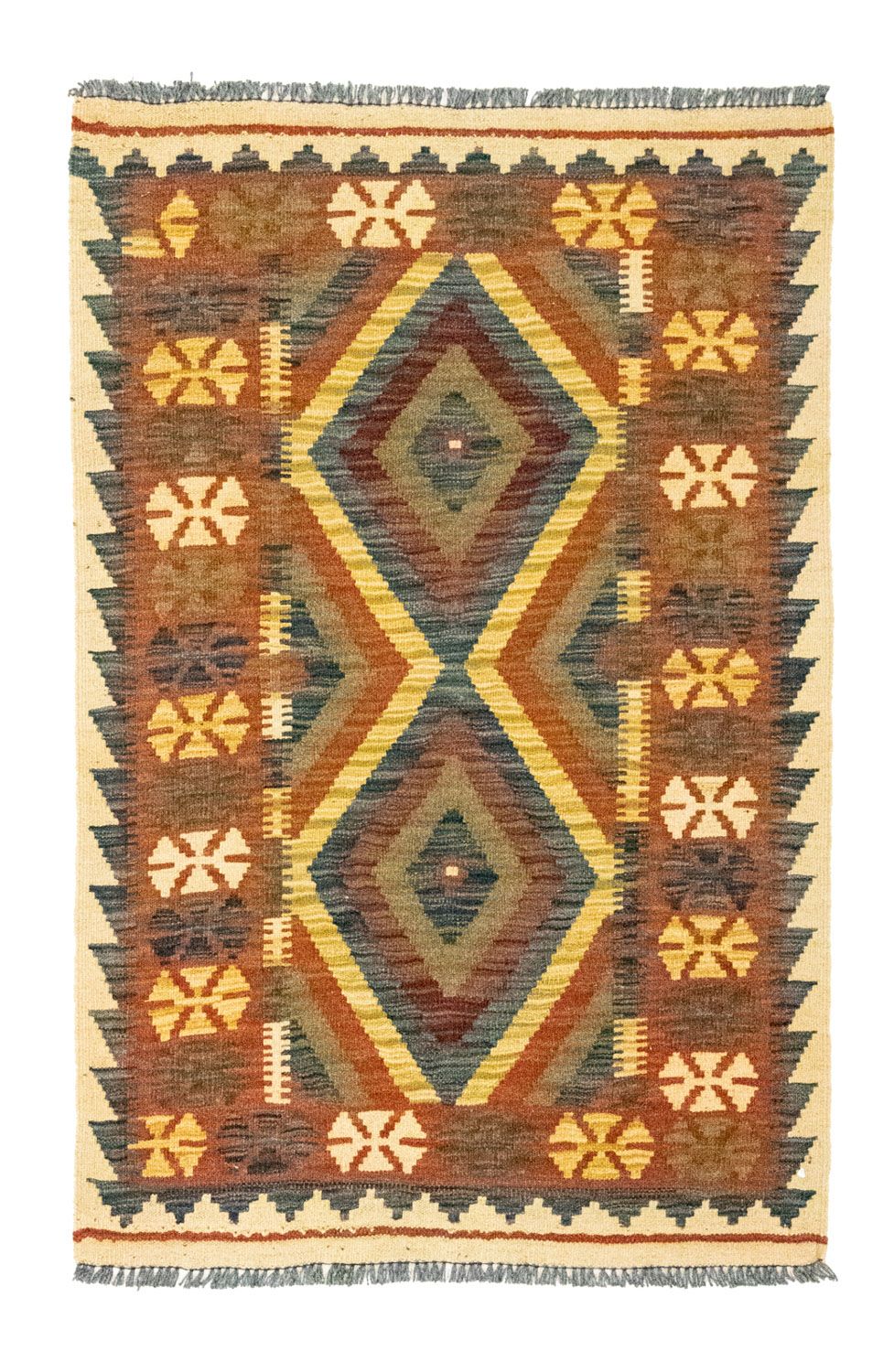 Kelim Carpet - orientalisk matta - 127 x 83 cm - brun