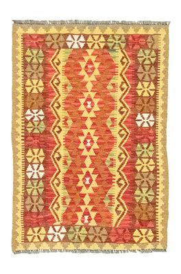 Kelim Carpet - orientalisk matta - 120 x 82 cm - orange