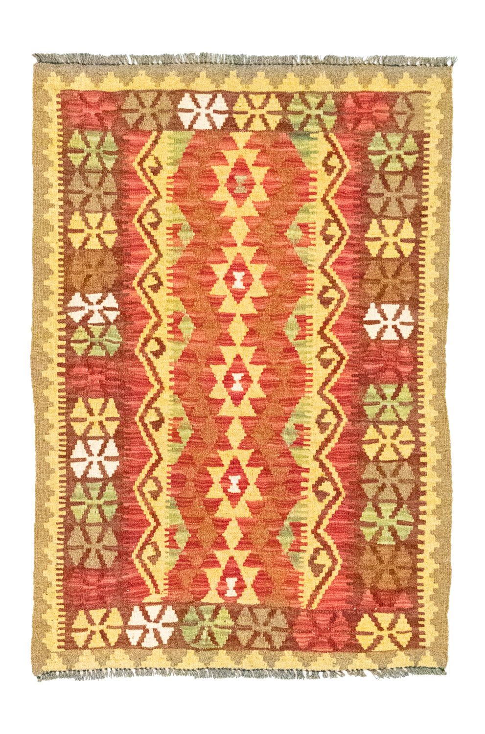 Kelim Carpet - orientalisk matta - 120 x 82 cm - orange
