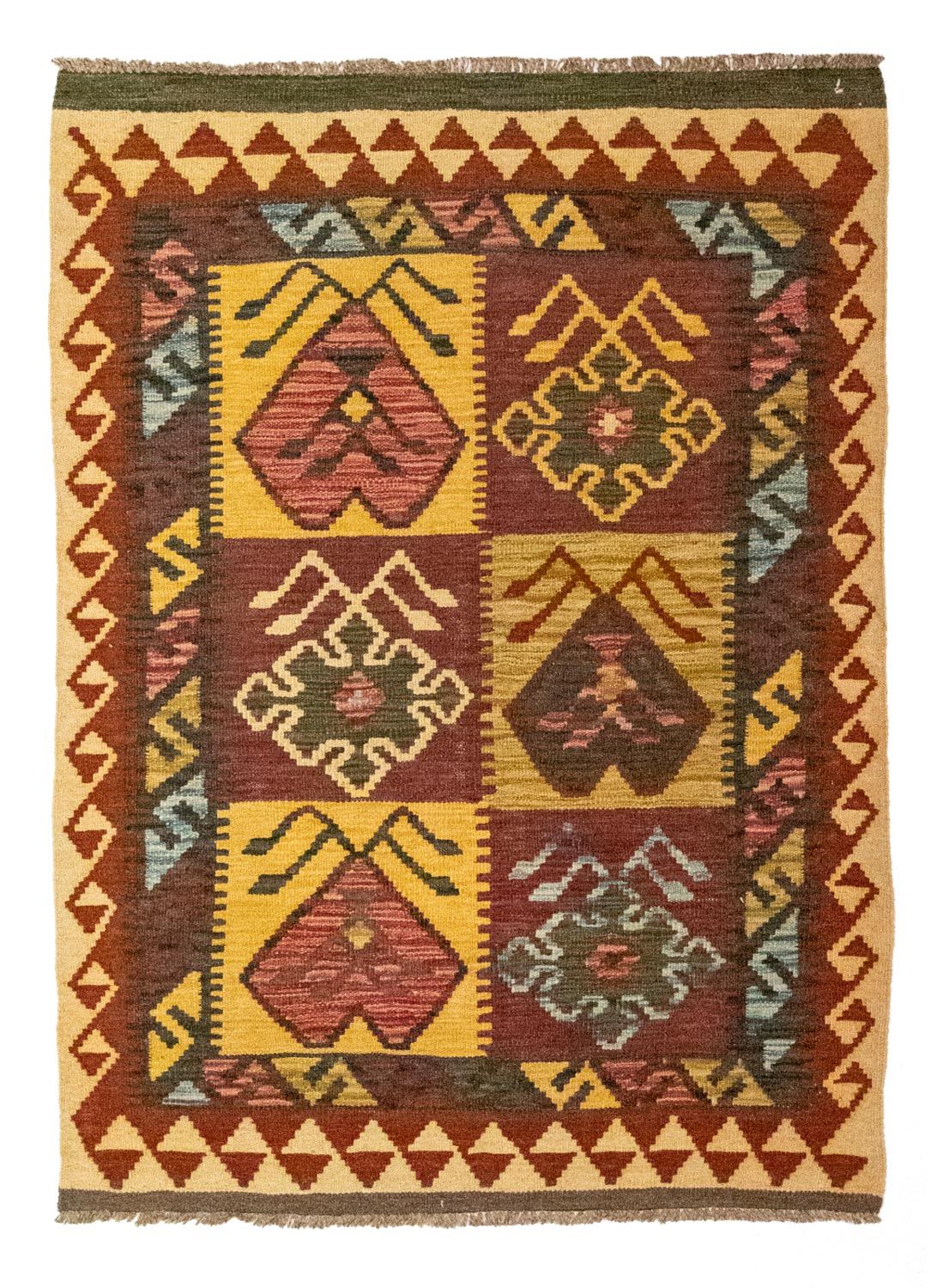 Kelim Carpet - orientalisk matta - 131 x 88 cm - brun