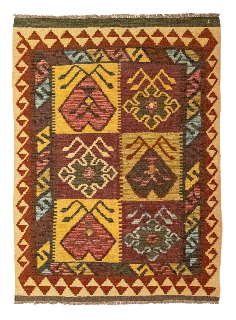 Kelim Carpet - orientalisk matta - 131 x 88 cm - brun